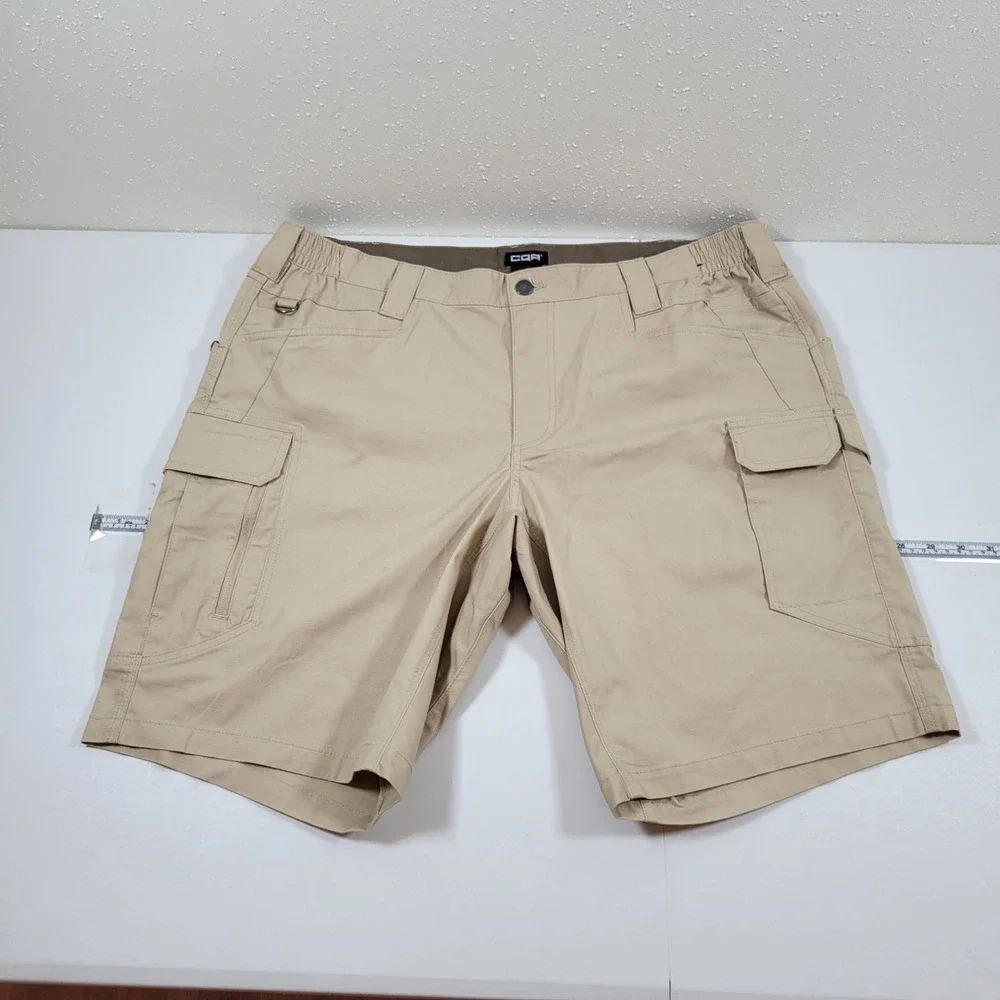 CQR Tactical Cargo Shorts Mens 38 Tan Excellent Ripstop‎ Hiking Work Utility